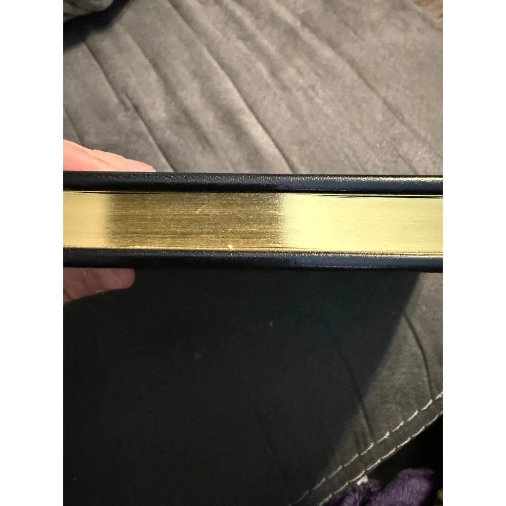 Gallery Leather Black Bonded Leather Guest Book Gold Edged 190 Pages Maine USA